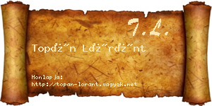 Topán Lóránt névjegykártya